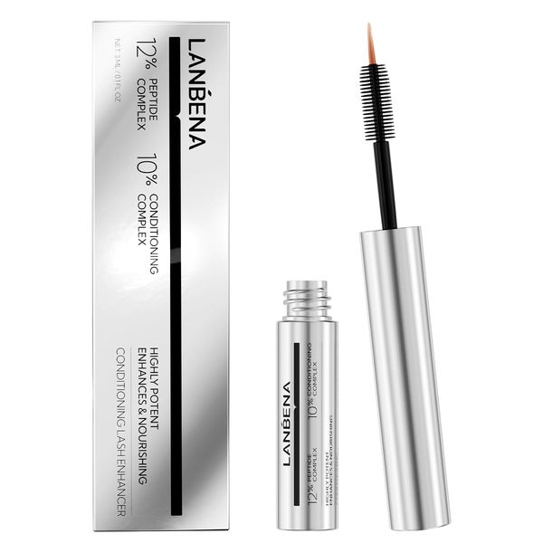 LANBENA Eyelash Growth Serum, Extended Eyelash Treatment, Eyelash Serum for Eyelash Growth, Hypoallergenic 0.1 Fl. oz