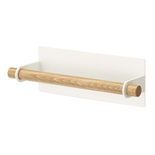 YAMAZAKI Home Magnetic Dish Hanger | Steel + Wood | Large | Towel Holder, White