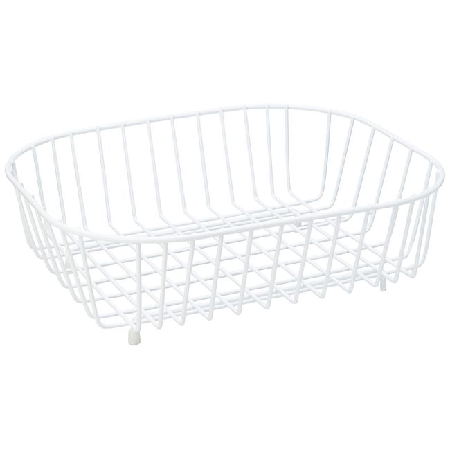 Delfinware 2947W White Oval Sink Basket, Metal