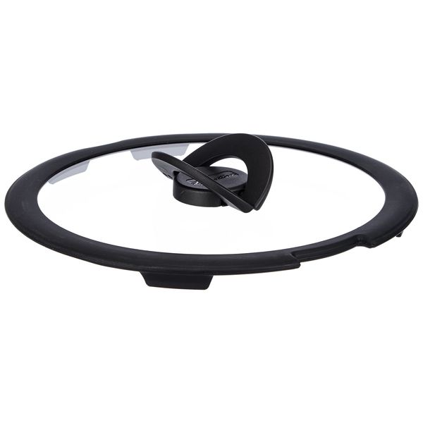 Lagostina Ingenio induction glass lid, Glass, black/transparent, 22 cm