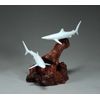 BLUE SHARK DUO Sculpture from JOHN PERRY 7 in high Statue Pellucida