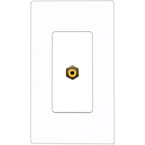 RiteAV RCA-YELLOW Wall Plate Screwless [White]