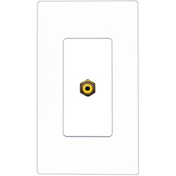 RiteAV RCA-YELLOW Wall Plate Screwless [White]