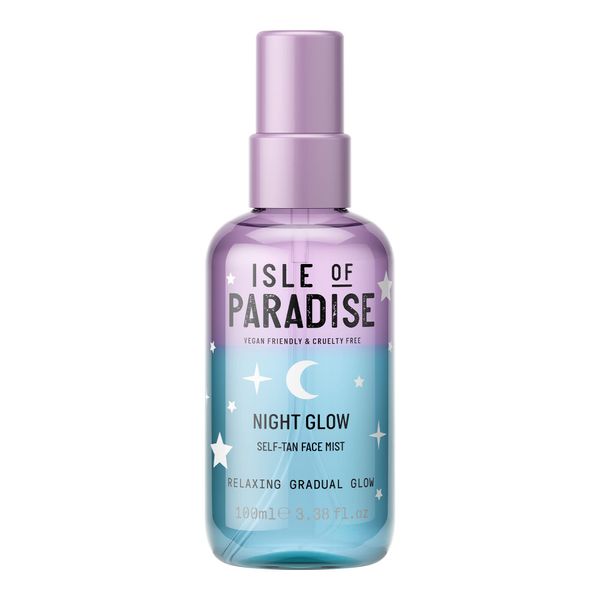 Isle of Paradise Night Glow Self Tan Face Mist - Jasmine, Argan Oil, and Hyaluronic Acid Infused Facial Spray for Soothing Gradual Glow, Vegan and Cruelty Free, 3.38 Fl Oz