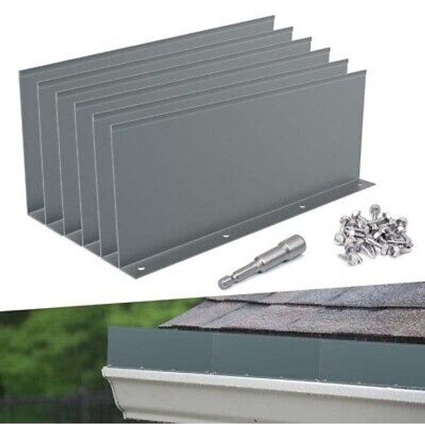 6 Pcs Gutter Valley Splash Guard,Straight Rain Diverter Roofing Gutter Guard 10"