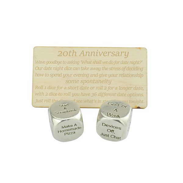 20 Year Anniversary Metal Date Dice Create a Unique 20th Anniversary Date Idea