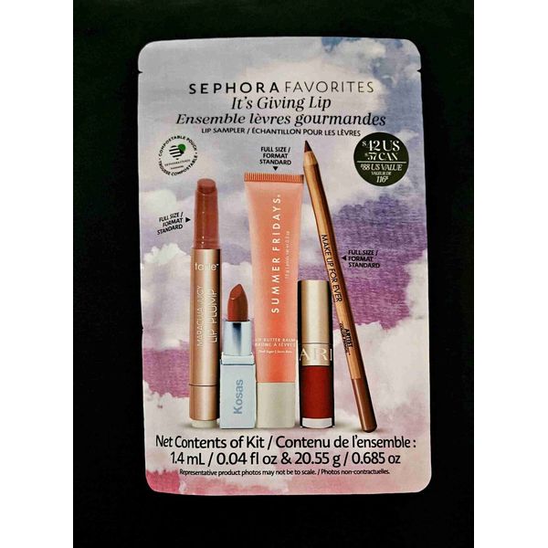 NWT Sephora Favorites Its Giving Lip Value Set Sampler Kit Full Size Tarte