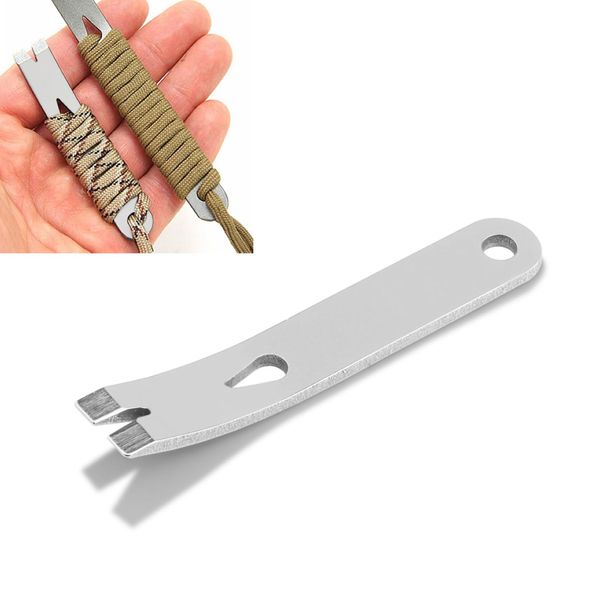 DAUERHAFT Mini Crank Crowbar,EDC Stainless Steel Multifunctional Pocket Pry Bar,Portable Keychain Survival Scraper,for Self Rescue Camping Hiking