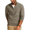 PJ PAUL JONES Strickpullover für Herren Troyer Pullover Regular Fit Winterpullover für Freizeit (Braun, XL)