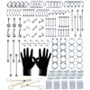 Tustrion 153Pcs Piercing Kit for all Body Piercings with Piercing Jewelry and Tools for Nose Septum Belly Button Lip Ear Tongue Cartilage Eyebrow and More with 12G 14G 16G and 20G Piercing Needles