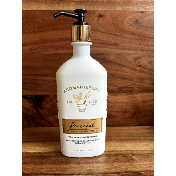 BATH & BODY WORKS AROMATHERAPY PEACEFUL TEA TREE PEPPERMINT BODY LOTION 