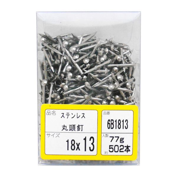 WAKAI Stainless Steel Nails Round Head Professional Pack # 18x13 mm approx. 502 Pcs 6b1813 