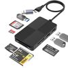 USB C USB 3.0 Multi Card Reader, 8 in 1 SD Card Reader Hub Adapter for SD/TF/CF/XD/MS/Micro SD/USB 3.0, Reading 8 Ports for SDXC SDHC CFI Micro SDXC/SDHC MS MMC UHS-I, for Windows/Mac/Linux/Android