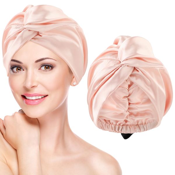 Ouligay Silk Hair Wrap for Sleeping Silk Satin Hair Bonnet Hair Cap Silk Turban Hair Cover for Curly Hair Women