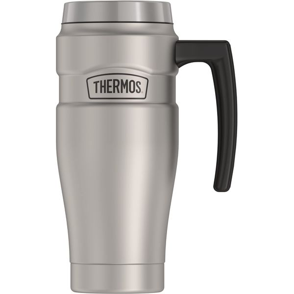 THERMOS Stainless King Vacuum-Insulated Travel Mug, 16 Ounce, Matte Steel