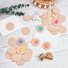NBEADS 50 Pcs Beech Wooden Round Pieces, 5cm Unfinished Wood Circles Round Slices Wooden Cutouts Ornaments for DIY Crafts Painting Wedding and Home Decoration, 3.2mm Thick