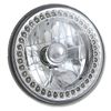 7" Halogen Red Split LED Halo Ring Angel Eye Headlight Headlamp Light Bulbs Pair