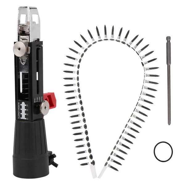 Schraubenbohrkettenadapter für Bohrmaschine, Automatische Kettennagelpistole Magazinschrauber Aufsatz Chain Nagelpistole Elektrobohrmaschine Schraubvorrichtung