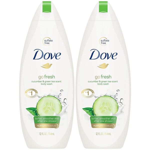 Dove Body Wash 11 Ounce Go Fresh Cucumber & Green Tea, 11 Fl Oz (Pack of 2)