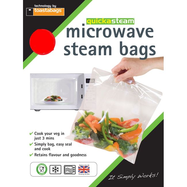 Toastabags Microwave steam (Pack of 100) Medium Bags, 21 x 16.5 x 1.75 cm