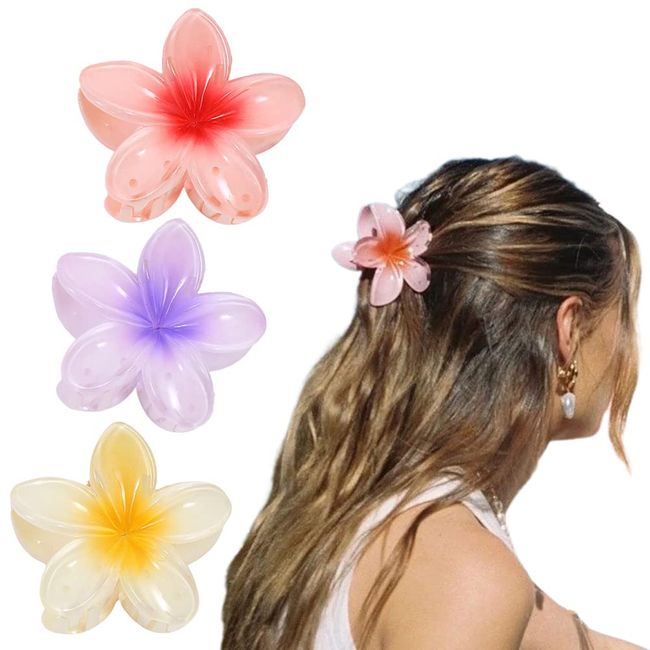 Plumeria-Haarspange, Plumeria-Blumen-Schaumstoff-Haarspange Hawaii-Blumen-Haarspangen für Frauen Mädchen Hawaii Tropical Braut Hochzeit Strandparty Dekorationen Haarschmuck Urlaubsbedarf