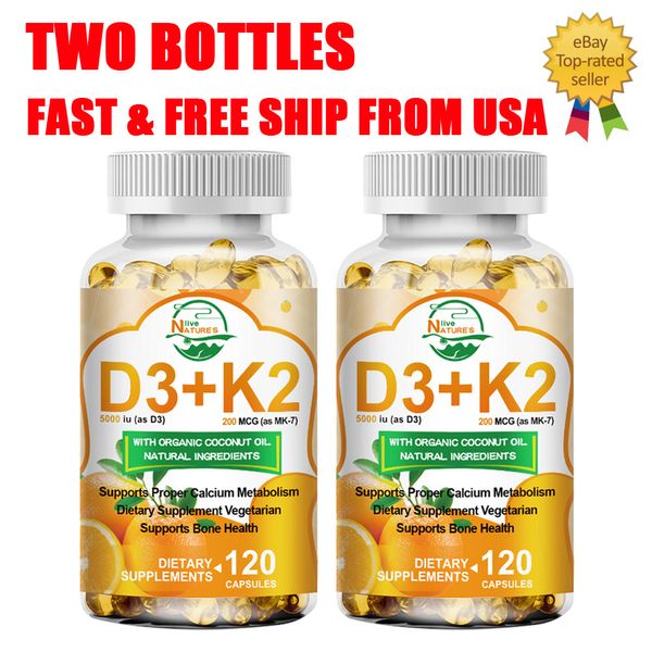 Vitamin D3 K2 Softgel 240 Capsules Extra Strength D3 K2 Supplements NEW