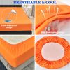 Orange Double Mattress Protector - Waterproof Fitted Sheet, 135x190cm
