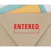 Entered Self Inking Rubber Stamp Red Ink Office Stamp Custom Colop Stamper