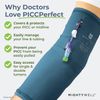 Mighty Well PICCPerfect PICC Line Cover: Soft Touch Double Layer PICC Line Arm Cover | Solid Slate, Large