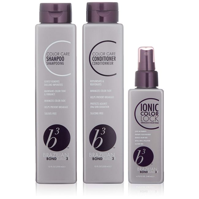 B3 Brazilian Bondbuilder Color Care Shampoo & Conditioner with Color Lock,28.75 fl oz.(3 Count)