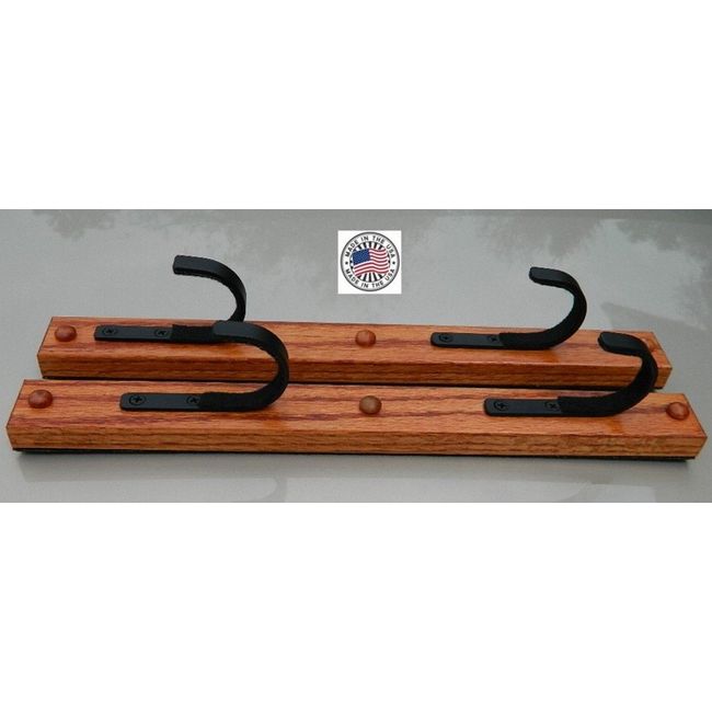 Creative Displays Two Place Gun Rack FlatIron TM Gun Rack Horizontal Hardwood Shotgun Rifle Fishing Rod Hanger (pair) (Handmade in Minnesota)