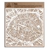 O3 DESIGN STUDIO Paris Paper Cut Map White 30x30 cm Paper Art