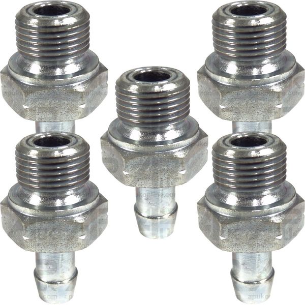 5x Hose Connector Barb Tail 8mm x 3/8 BSP Replacement for Workshop Hydraulics Fluid Transfer