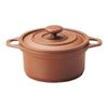 Mine Cocotte Shaped Mini Coco Round 3.9 inches (10 cm), Brown