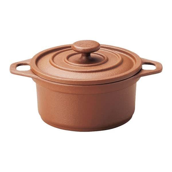 Mine Cocotte Shaped Mini Coco Round 3.9 inches (10 cm), Brown