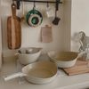 Neoflam Vulcan Ivory 6pc Cookware Set, Nonstick Ceramic Coating, Induction Ready