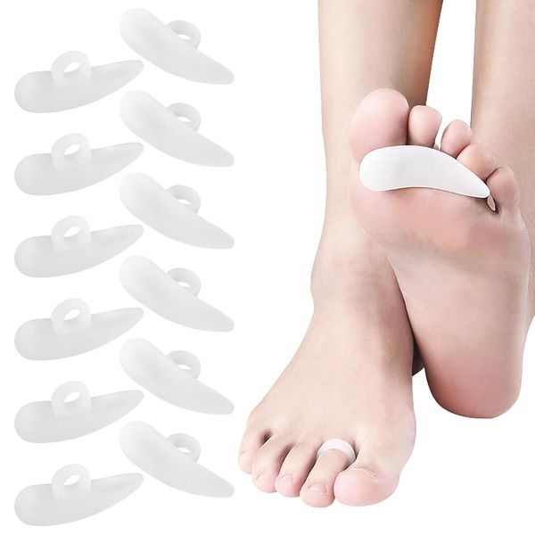 Lohill 6 Paar Hammerzehenpolster Korrektoren, Silikonzehe Gewellt Korrektor, Hammerzehenpolster Korrektoren, Hallux Valgus Polster for Men and Women