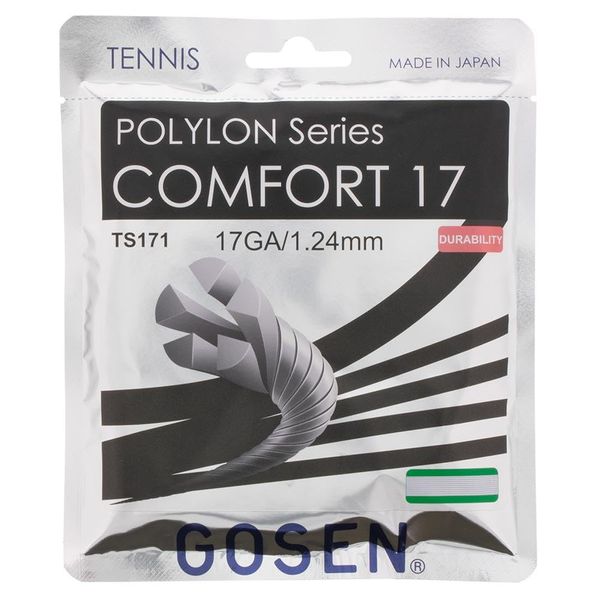 GOSEN Polylon Comfort, 17 White 40' Crisp Feeling and Durability, Polyester Tennis String