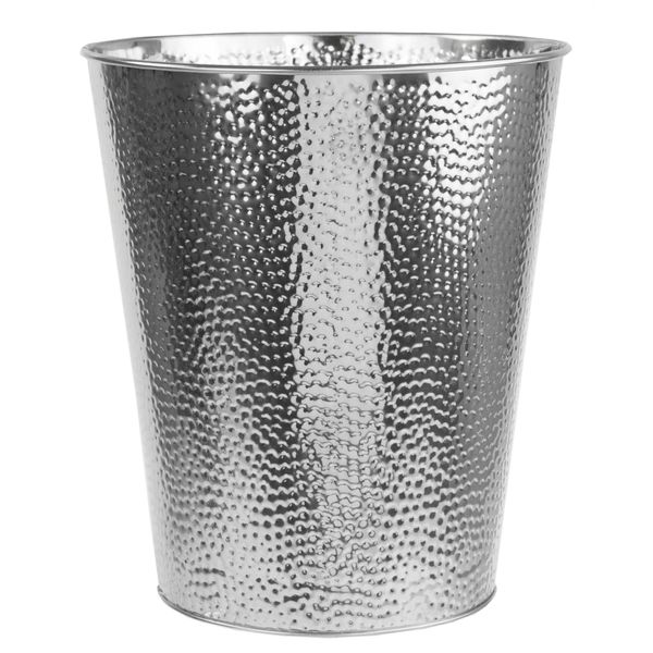 Home Basics Hammered Stainless Steel Bathroom Garbage Wastebasket bin 6 Liter, Chrome Finish