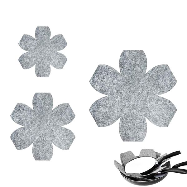 12 Pack Pot & Pan Protectors in 3 Sizes, Stackable Pan Separators to Avoid Scratching or Marring, Cookware Protector Set for Glass Ceramic Plates & Bowls