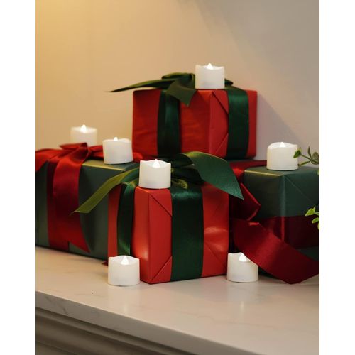Homemory 12-Pack Pure White Flameless LED Tea Lights Candles, 200+Hour Battery Operated Fake Electric Votive Candles TeaLights for Christmas, DIY Mood Lighting, Party, Holiday, Funeral, Home Decor