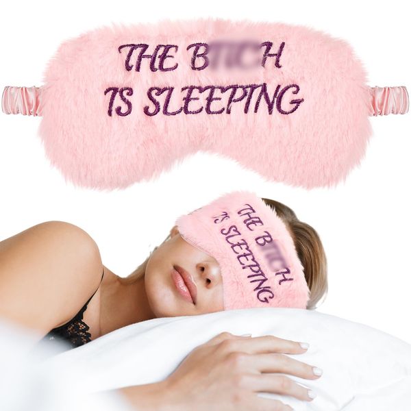 Boyiee Novelty Eye Mask Travel Eye Mask Sleeping Mask Practical Joke Gift for Women Pink Eye Mask Funny Mask with Elastic Band