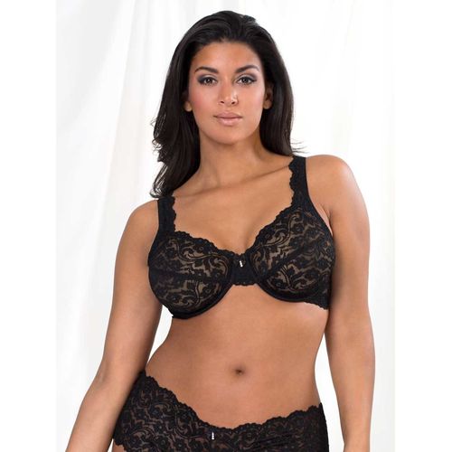 Smart & Sexy womens Plus Size Signature Lace Unlined Underwire With Added Support Bra, Black Hue, 38DDD US