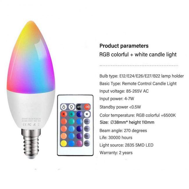 LED 7W Warm White Magic Bulb with Remote Controller and