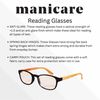 Manicare Matt Metal Blue / Wood Effect, + 1.5 Optical Strength