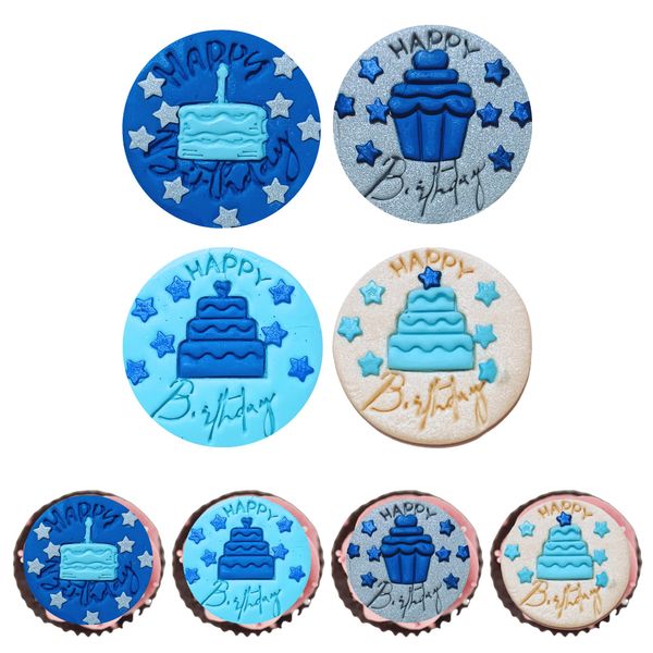 Confect Birthday Bliss Toppers for Cakes & Cupcakes | Birthday cupcake topper | Edible Toppers | Cake Decorations Supplies - Happy Birthday Toppers - 3.5 Oz