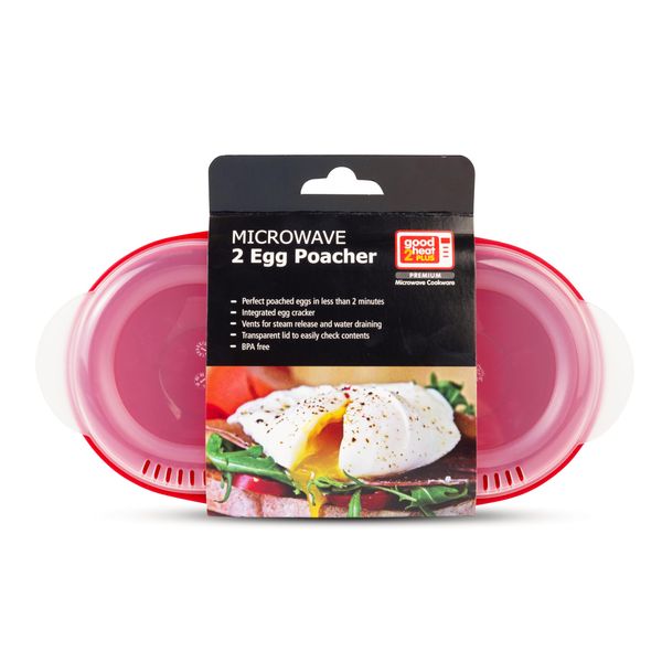 Good 2 Heat Plus Microwave Egg Poacher, Red