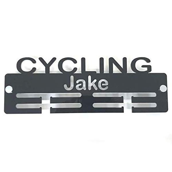 Super Cool Creation Personalised "Cycling" Medal Hanger - White