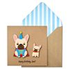 Birthday Dad Handmade Greeting Card with Blue Stripes Envelope