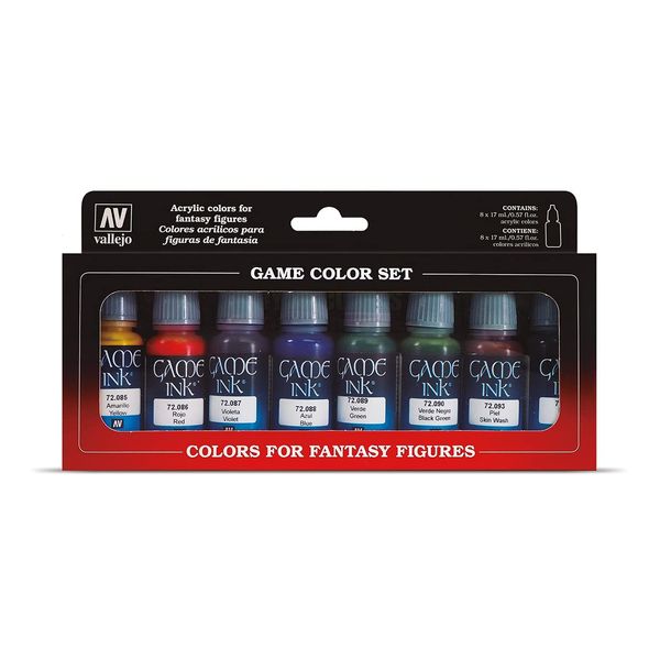 Vallejo Game Ink Paint Set (8 Color) Paint, 0.57 Fl Oz (Pack of 8),Green